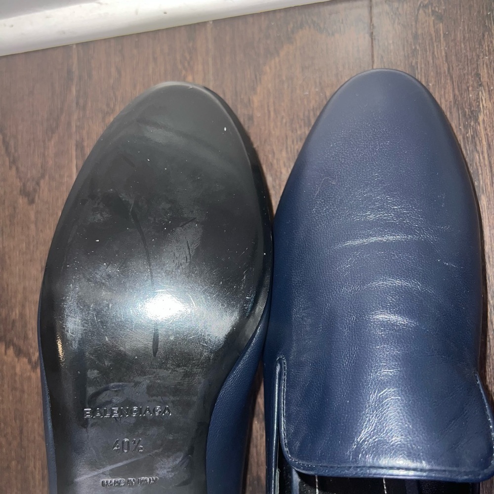 Navy blue balenciaga loafers with stud detailing - Picture 3 of 3